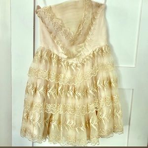 Betsey Johnson Champagne Frill party dress.